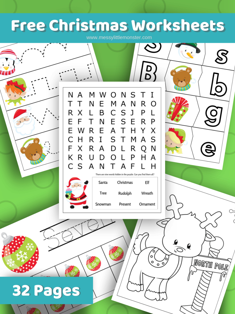Christmas Printable Activities For Kids - Messy Little Monster | Christmas Activities Free Printable Worksheets