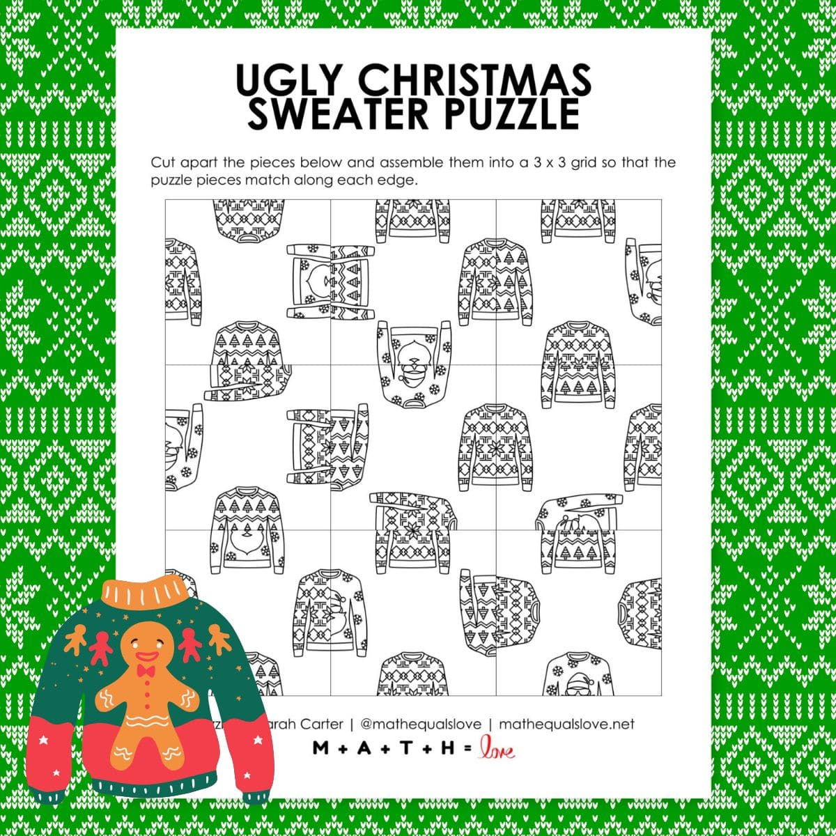 christmas puzzles math love ugly christmas sweater math worksheets answers Christmas Puzzles | Math = Love | Ugly Christmas Sweater Math Worksheets Answers