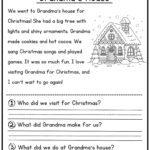 Christmas Reading Comprehension Printable – Kindergarten – First | Christmas Reading Worksheets