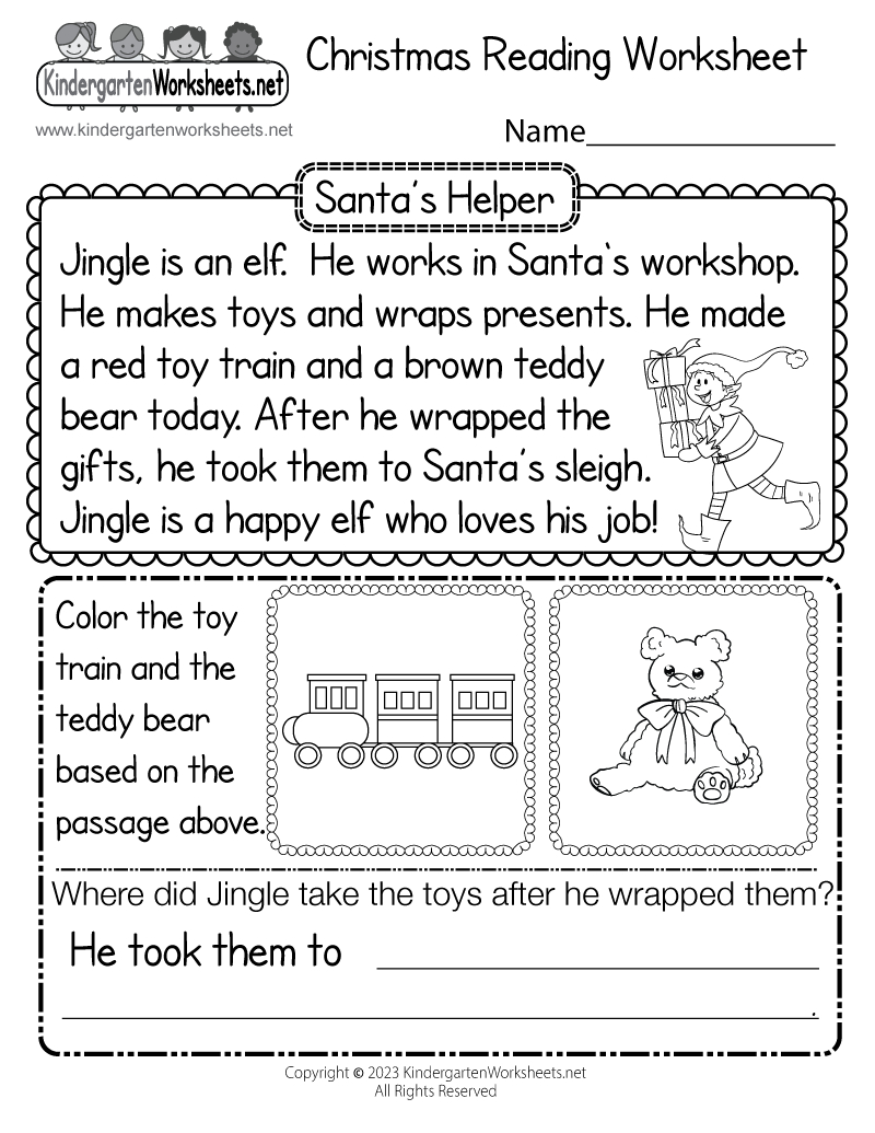 christmas reading worksheet free printable digital pdf christmas reading worksheets for kindergarten Christmas Reading Worksheet - Free Printable, Digital, & Pdf | Christmas Reading Worksheets For Kindergarten