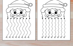 Christmas Scissor Skills | Santa'S Beard & Christmas Characters | Christmas Fine Motor Skills Worksheets