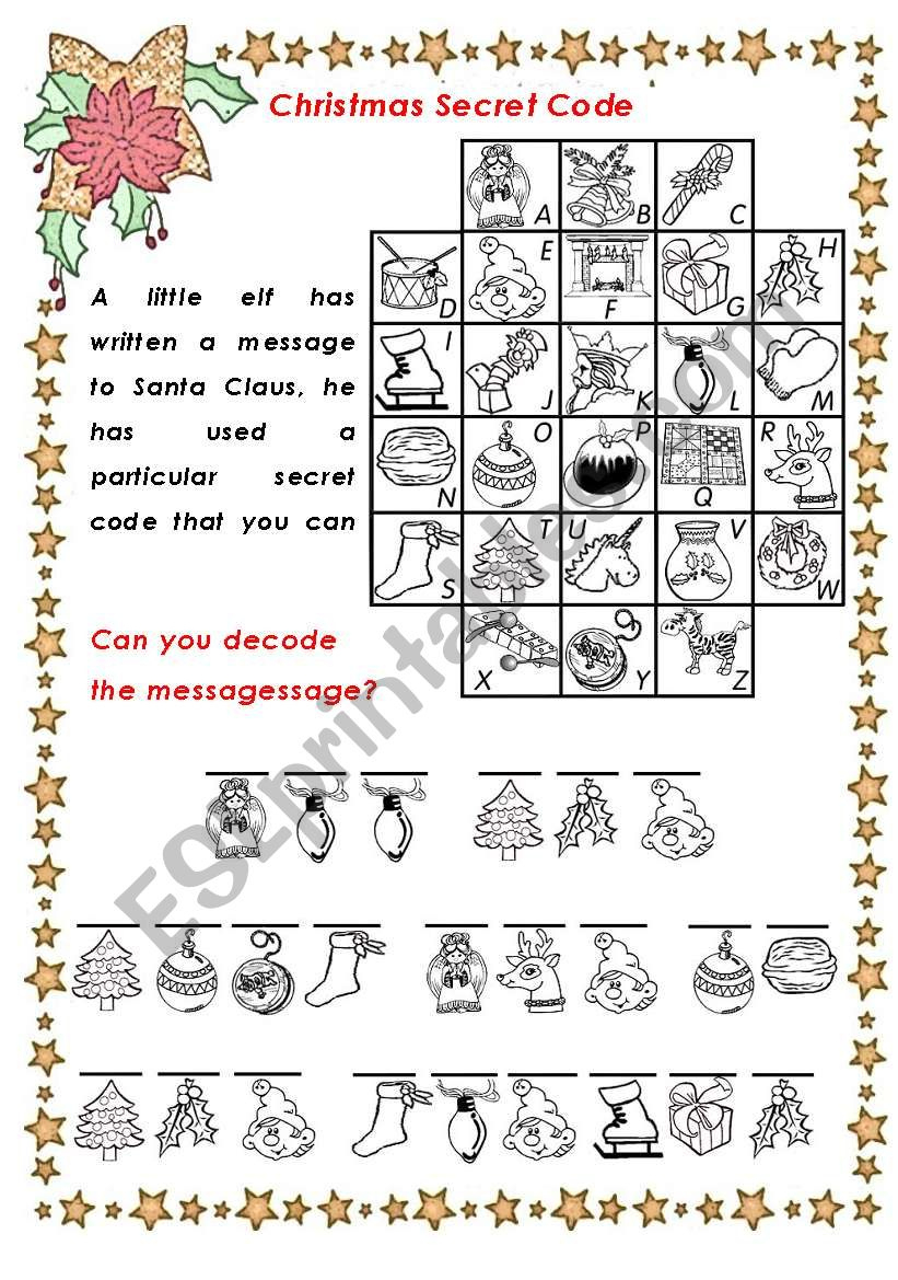 christmas secret code esl worksheetchiaretta christmas hidden message worksheets Christmas Secret Code - Esl Worksheetchiaretta | Christmas Hidden Message Worksheets