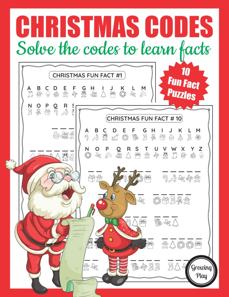 Christmas Secret Code Worksheet - Free Printable - Growing Play | Christmas Secret Message Worksheets
