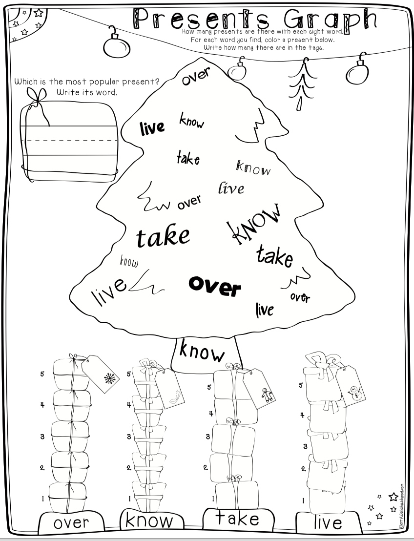 Christmas Sight Words 1St Grade | Sight Words Christmas Worksheets