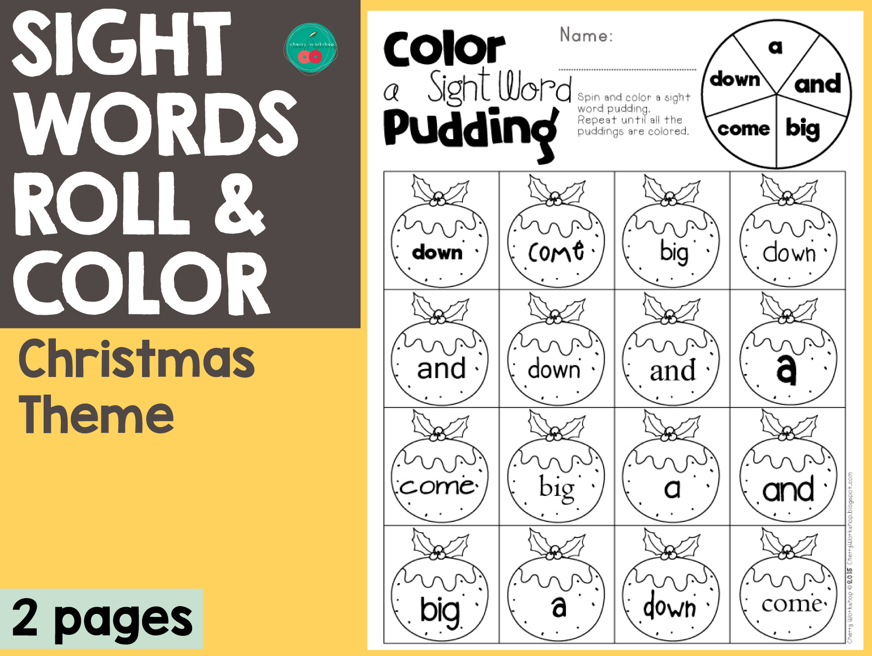 christmas sight words roll color christmas sight word worksheets 1 Christmas Sight Words Roll & Color | Christmas Sight Word Worksheets