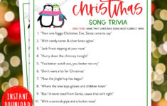 Christmas Song Trivia Game | Christmas Music Trivia Printable | Christmas Carol Trivia Worksheets