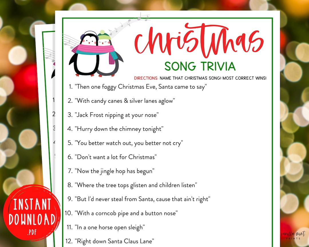 christmas song trivia game christmas music trivia printable christmas carol trivia worksheets Christmas Song Trivia Game | Christmas Music Trivia Printable | Christmas Carol Trivia Worksheets