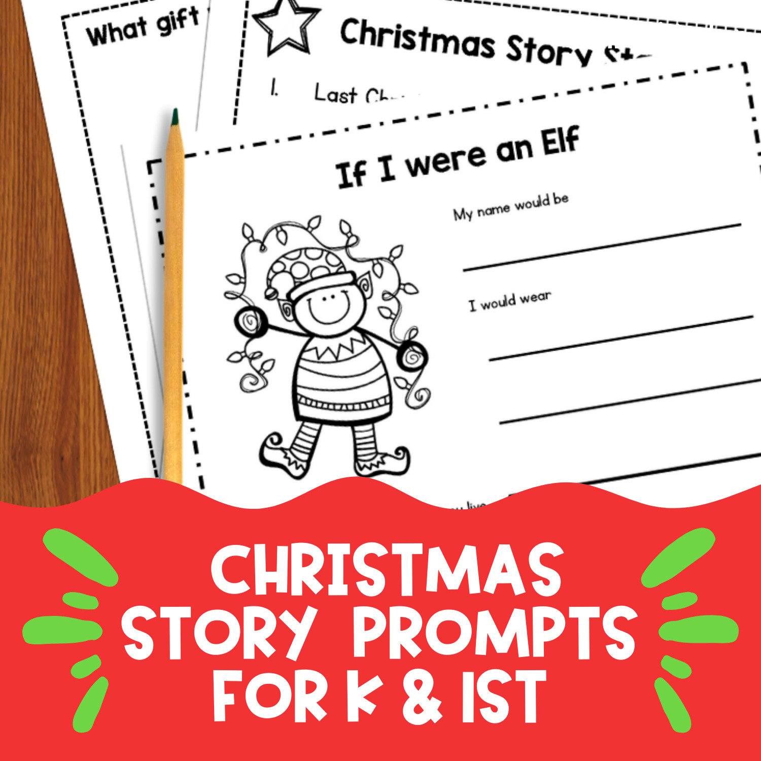 Christmas Story Prompts To Get Your Kinders Writing - Simply Kinder | Free Christmas Writing Prompts Worksheets