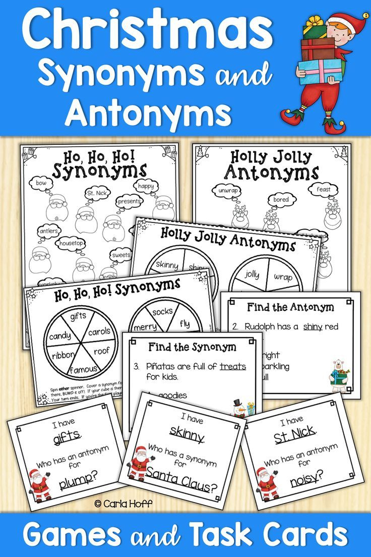 Christmas Synonyms &amp;amp; Antonyms Games Grades 3 &amp;amp; 4 - Partners | Christmas Synonyms And Antonyms Worksheets