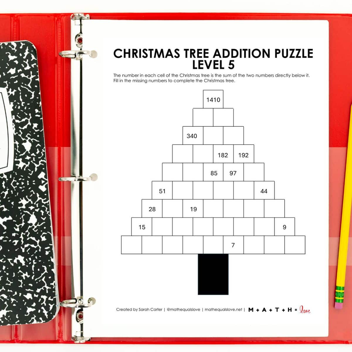 Christmas Tree Addition Puzzle Worksheets [Free Pdf] | Christmas Tree Geometry Worksheets Answers
