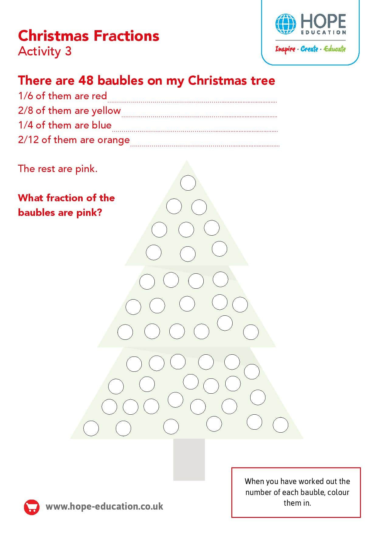 christmas tree fractions a festive maths worksheet hope blog christmas math worksheets fractions Christmas Tree Fractions: A Festive Maths Worksheet - Hope Blog | Christmas Math Worksheets Fractions