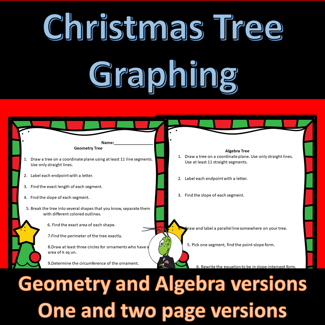 Christmas Tree Graphing Worksheet | Algebra | Geom | Madeteachers | Writing Linear Equations Worksheets Christmas Tree Answer Key