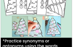 Christmas Tree Synonyms And Antonyms Craft Christmas Grammar Activity | Christmas Synonyms and Antonyms Worksheets