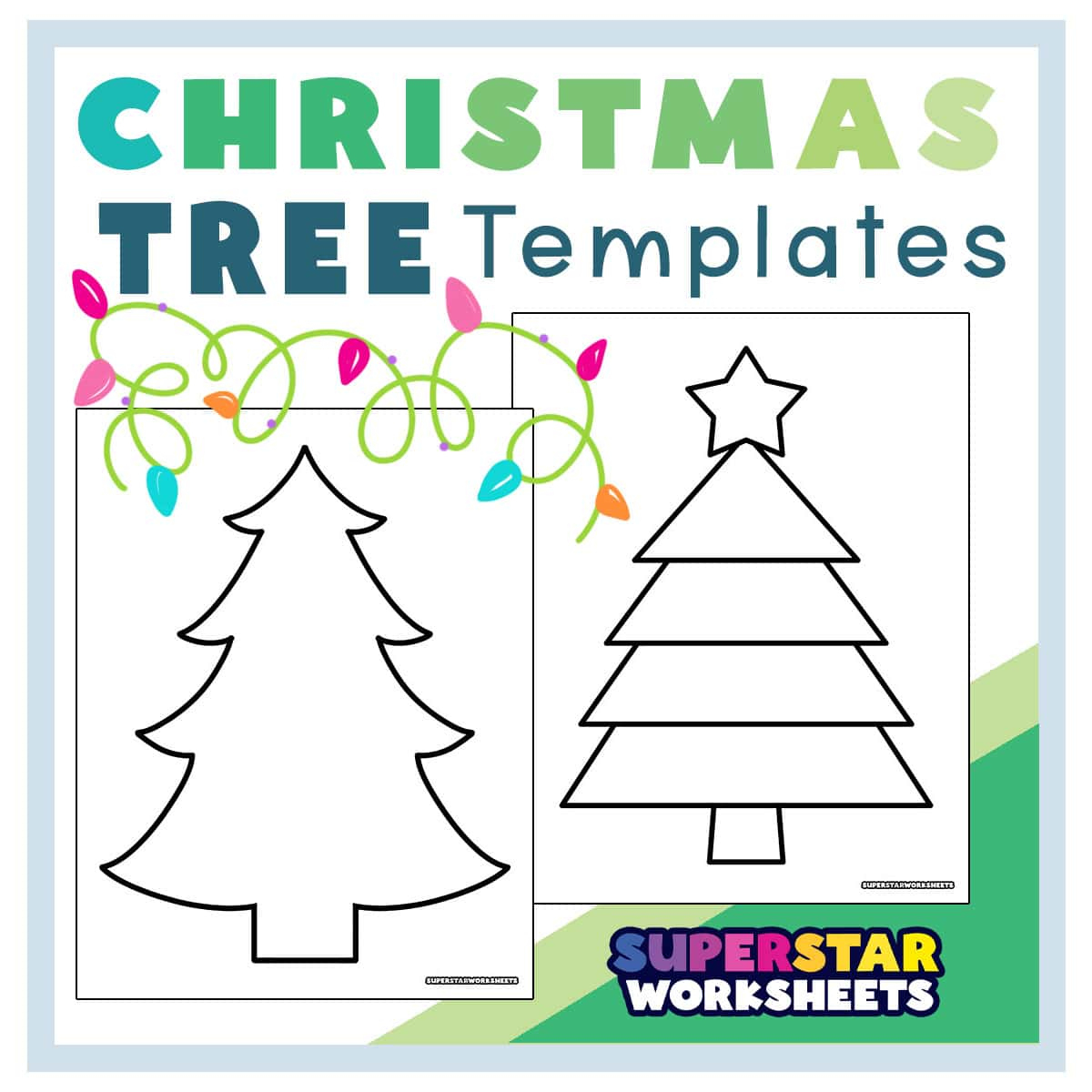 Christmas Tree Template (Free Printables) - Superstar Worksheets | Christmas Tree Worksheets For Kids