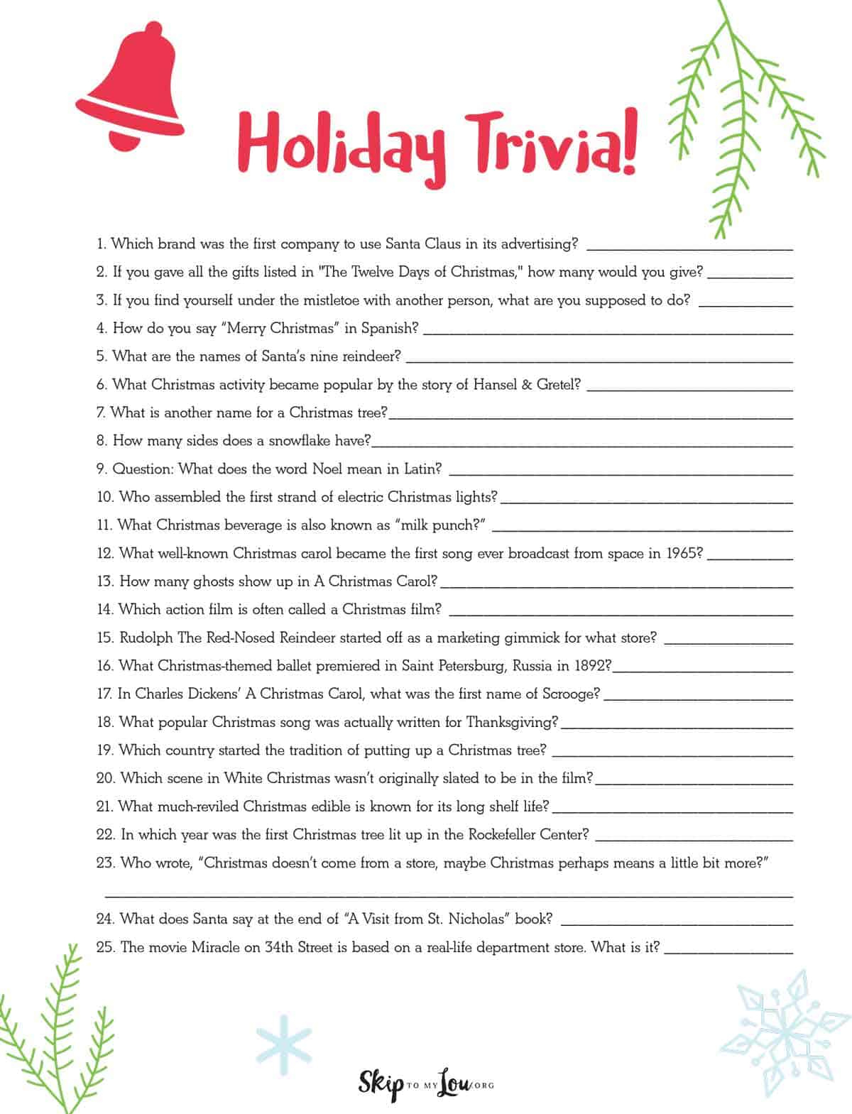 christmas trivia skip to my lou christmas trivia worksheets Christmas Trivia | Skip To My Lou | Christmas Trivia Worksheets