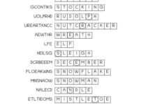 Christmas Word Scramble – Cute & Free Printable | Saturdaygift | Scrambled Christmas Worksheets Answers