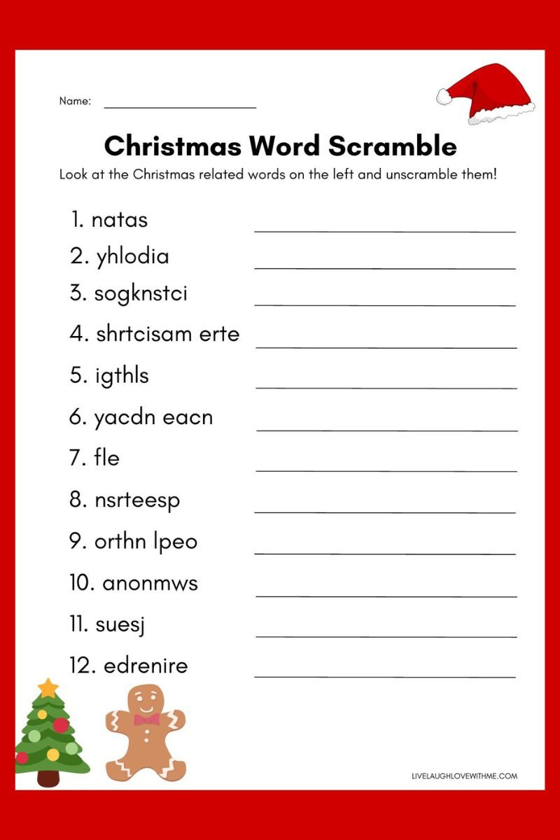 christmas word scramble free printable with answers christmas word unscramble worksheets Christmas Word Scramble Free Printable With Answers | Christmas Word Unscramble Worksheets