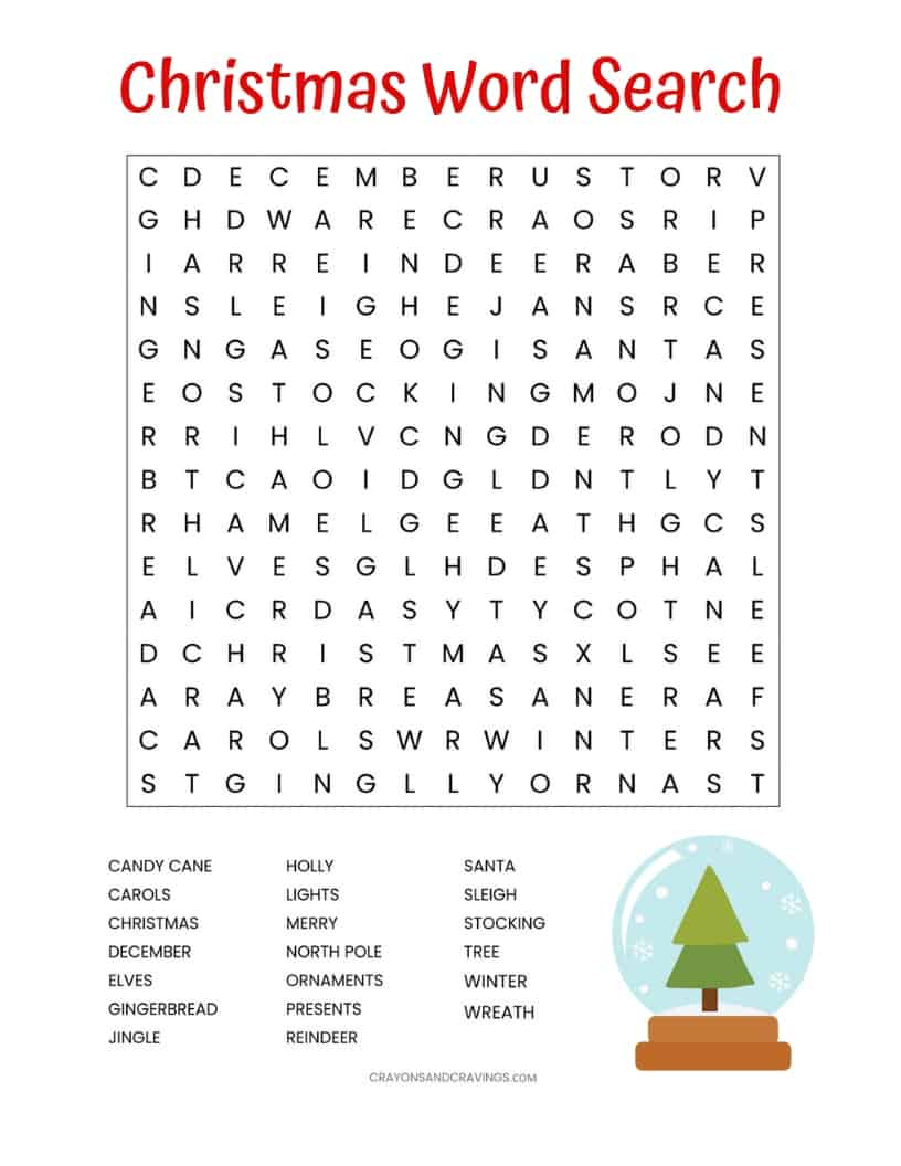 christmas word search printable for kids or adults printable christmas vocabulary worksheets Christmas Word Search Printable (For Kids Or Adults) | Printable Christmas Vocabulary Worksheets