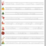 Christmas Word Tracing Worksheet – Ezpzlearn | Christmas Tracing Worksheets