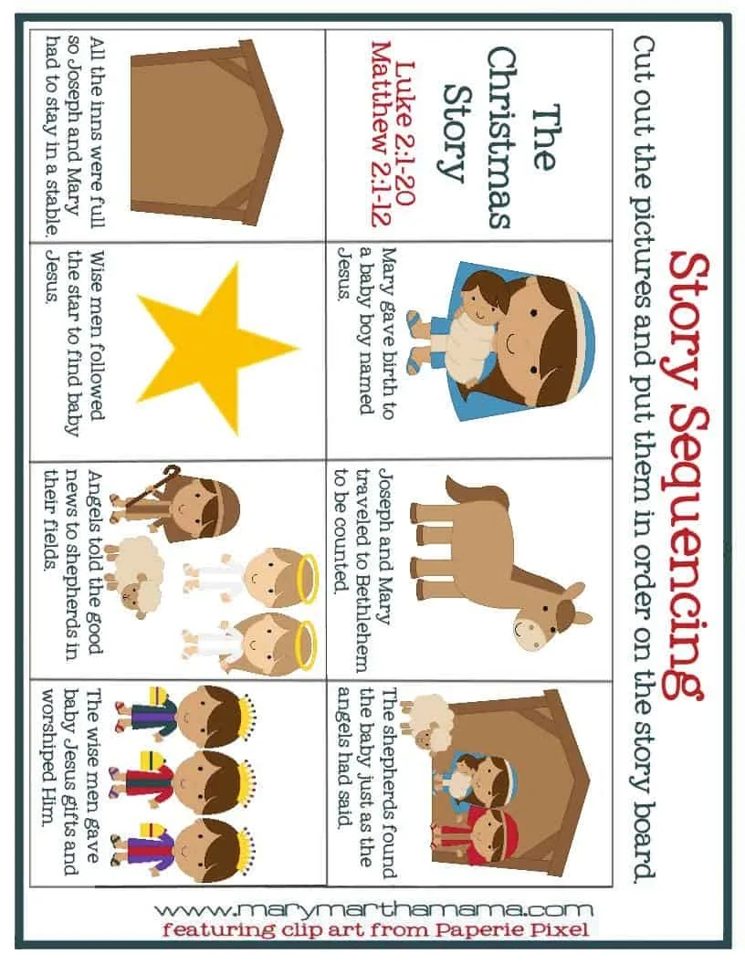 Christmas Worksheets For Preschoolers [Jesus&amp;#039; Birth] – Mary Martha | Christmas Story Worksheets Printable