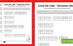 Crack The Code Christmas Words Activity | Crack The Code Christmas Worksheets