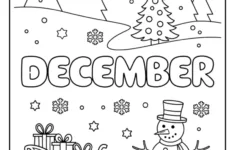 December Coloring Pages For Kids (7 Free Printable Pages) - Easy | Kindergarten Christmas Coloring Worksheets