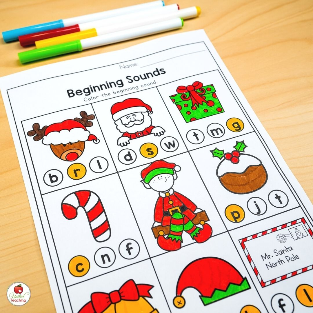 December Worksheets For Kindergarten: Fun And Easy To Use | Christmas Phonics Worksheets For Kindergarten