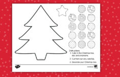 Cut and Paste Christmas Tree Worksheets