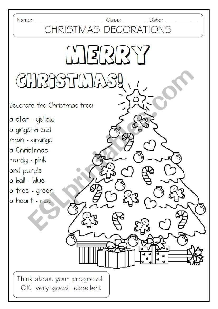 Decorate The Christmas Tree - Esl Worksheetmakigi | How To Decorate a Christmas Tree Worksheets