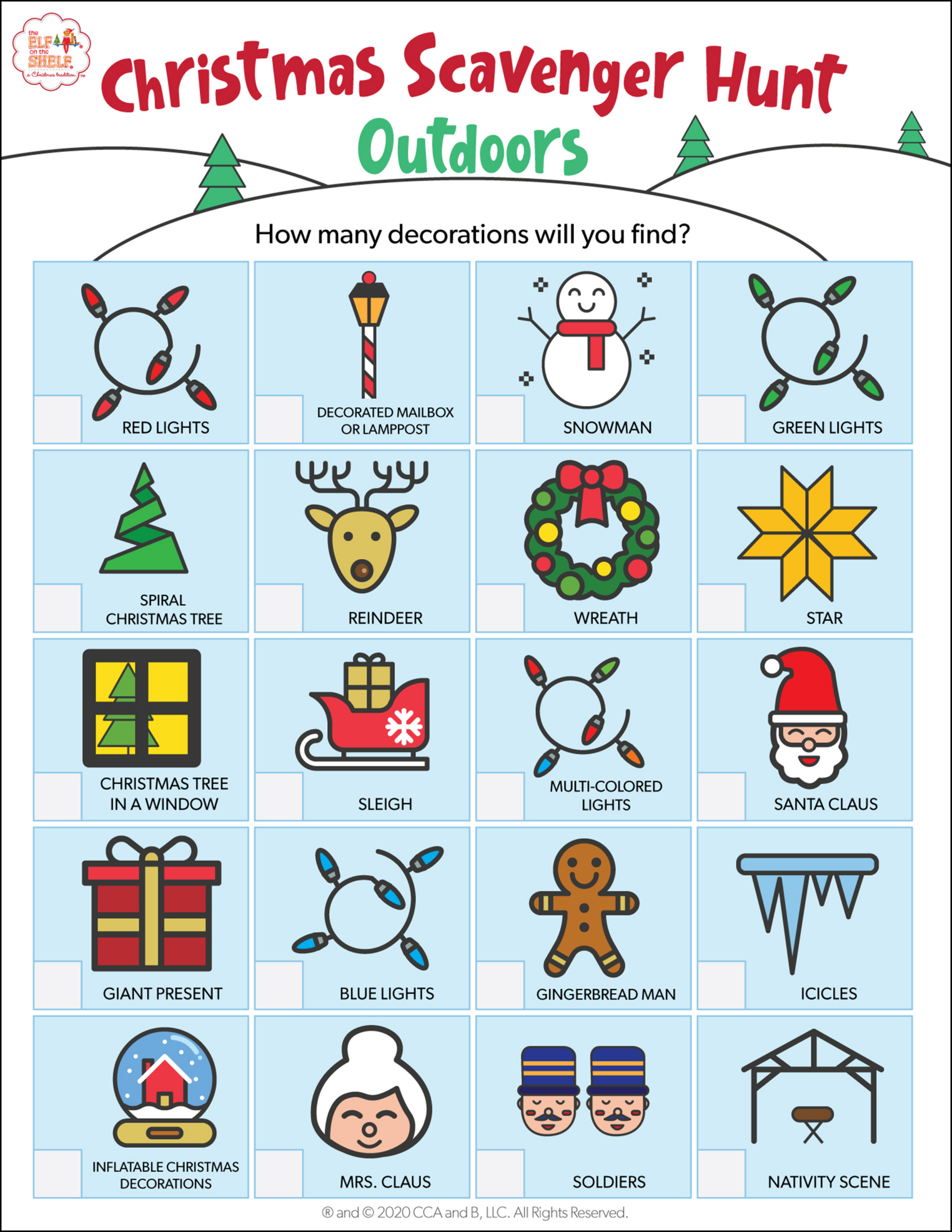 Download 3 Free Printable Christmas Scavenger Hunts | The Elf On | Christmas Scavenger Hunt Worksheets