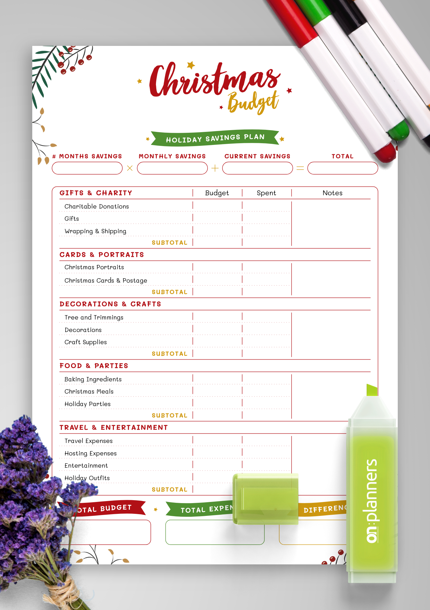 Download Printable Christmas Style - Christmas Budget Pdf | Budgeting For Christmas Worksheets
