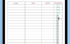 Download Printable Classic White Christmas List Template Pdf | Christmas Gift Planning Worksheets