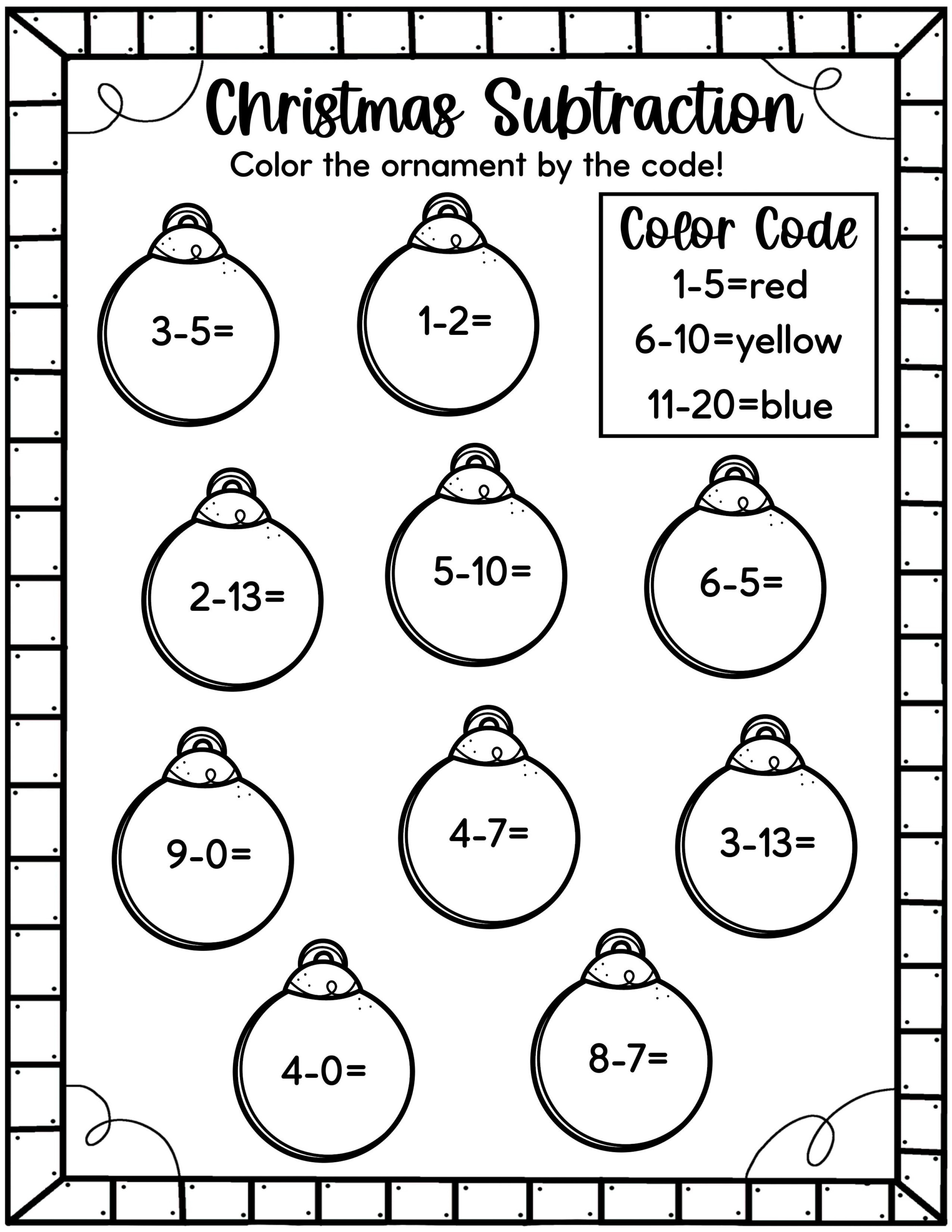easy christmas math worksheets free kids activity zone christmas subtraction with regrouping worksheets Easy Christmas Math Worksheets - Free! - Kids Activity Zone | Christmas Subtraction With Regrouping Worksheets
