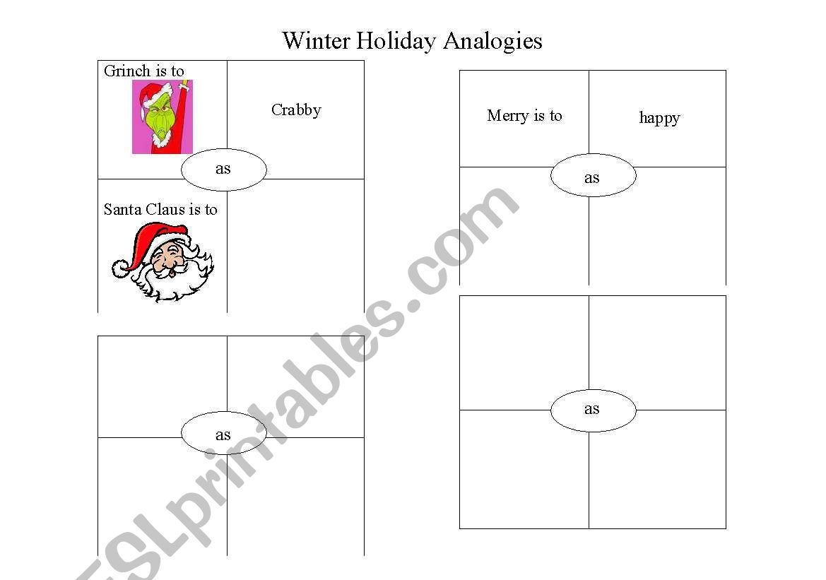 english worksheets christmas analogies worksheets library christmas analogies worksheets answers English Worksheets: Christmas Analogies - Worksheets Library | Christmas Analogies Worksheets Answers