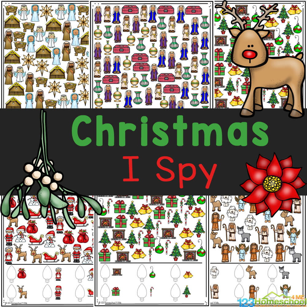 🎄 Free Christmas I Spy Printable Worksheets | Christmas I Spy Worksheets