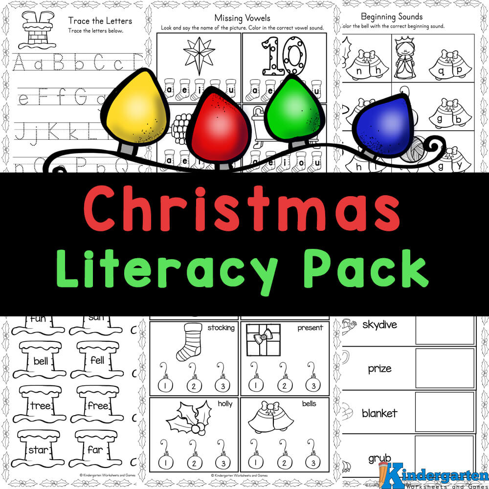 🎄 Free Christmas Literacy Worksheets For Kindergarten | Christmas Cvc Worksheets For Kindergarten