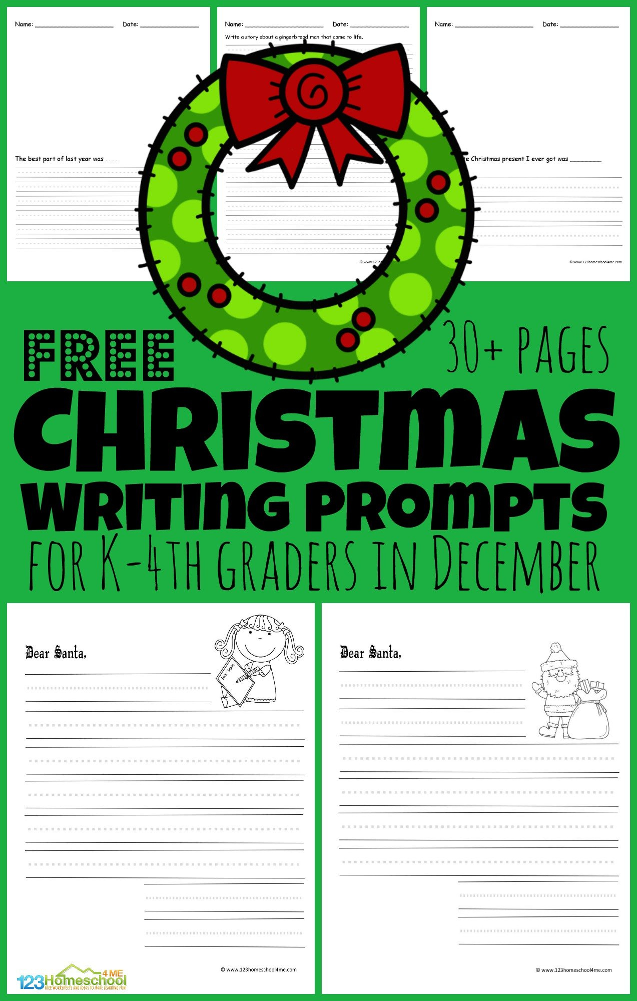 🎄 Free Christmas Writing Prompts For Kids | Free Christmas Writing Prompts Worksheets