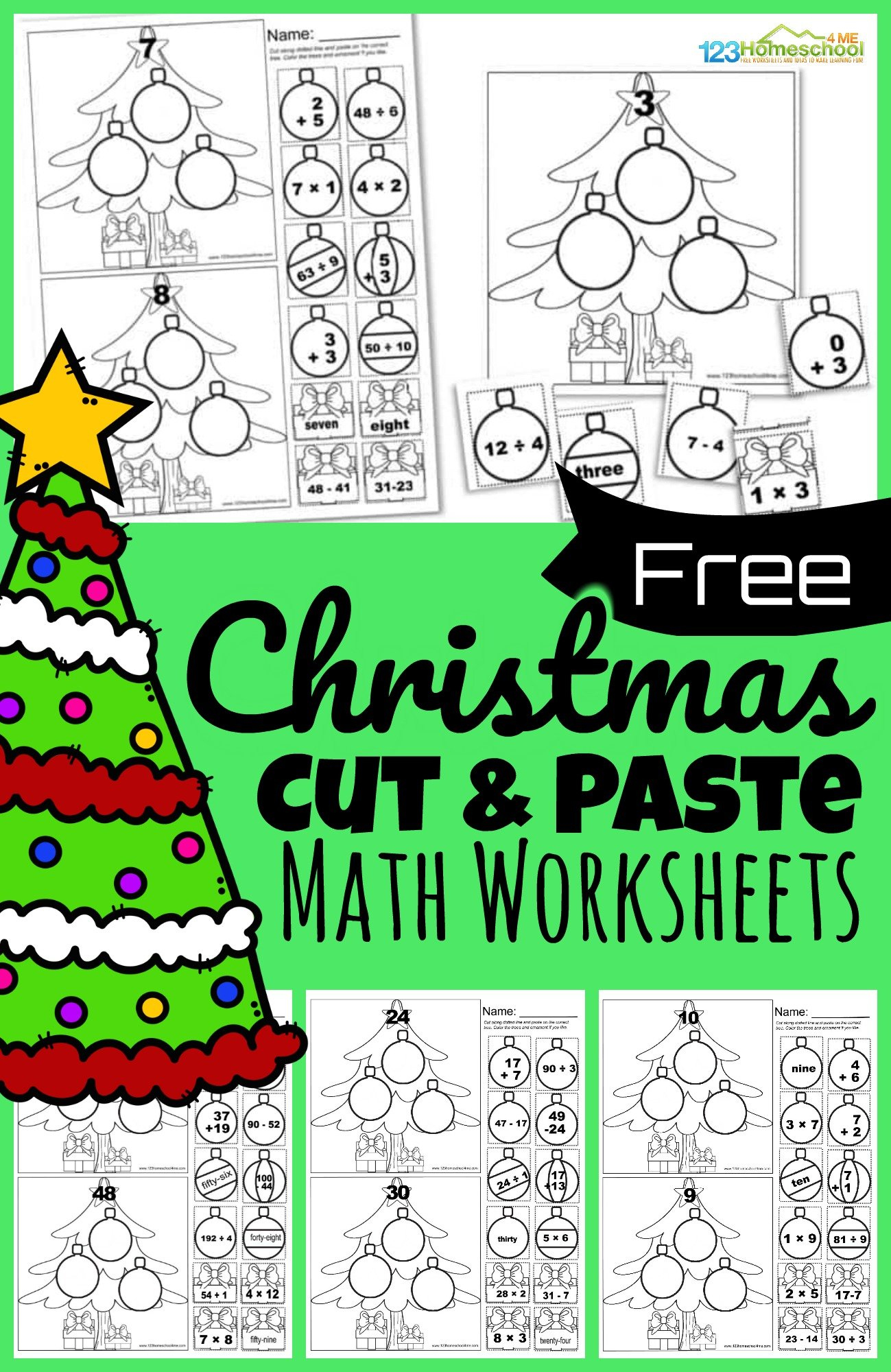 f09f8e84 free cut and paste christmas math worksheets christmas math facts worksheets 🎄 Free Cut And Paste Christmas Math Worksheets | Christmas Math Facts Worksheets