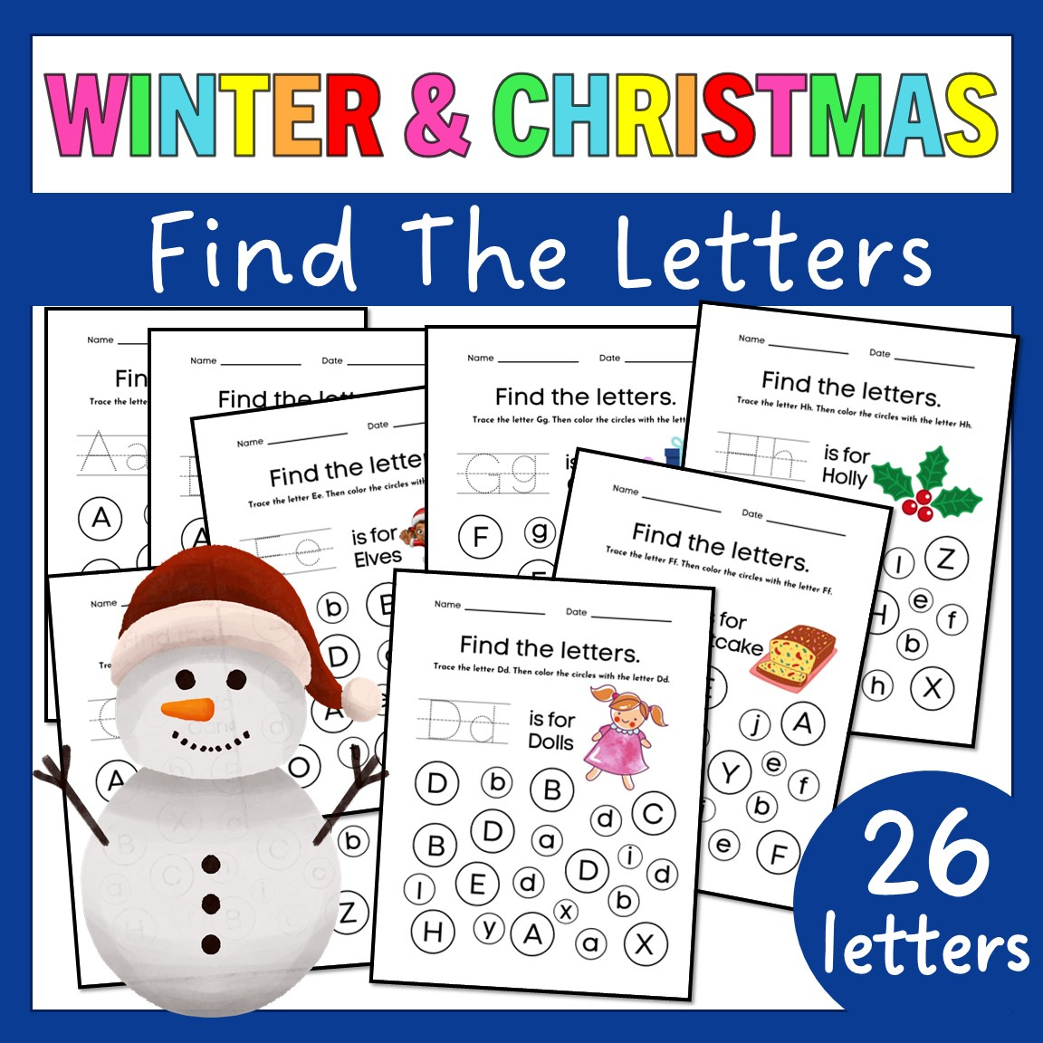 find the letter christmas winter alphabet recognition christmas letter recognition worksheets Find The Letter | Christmas & Winter Alphabet Recognition | Christmas Letter Recognition Worksheets
