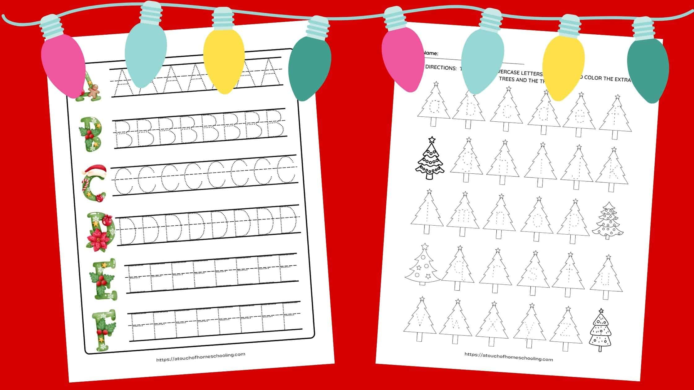 Free Christmas Alphabet Printable Worksheets For Preschool | Christmas Alphabet Worksheets Kindergarten