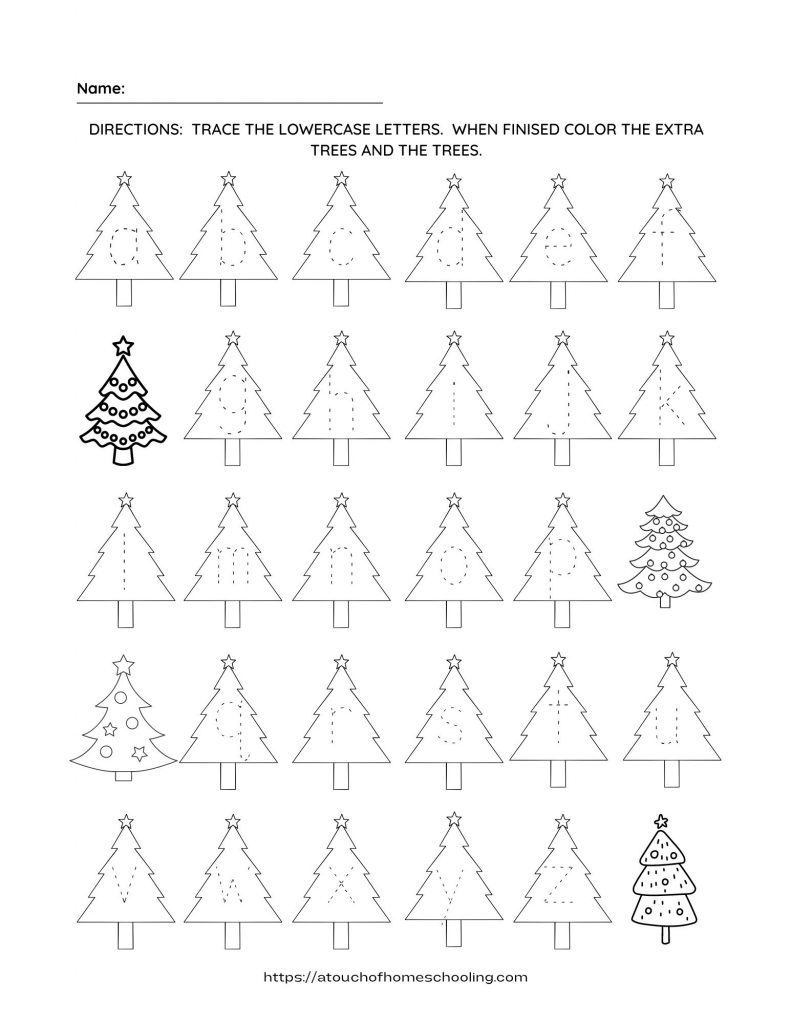 Free Christmas Alphabet Printable Worksheets For Preschool | Christmas Letter Tracing Worksheets