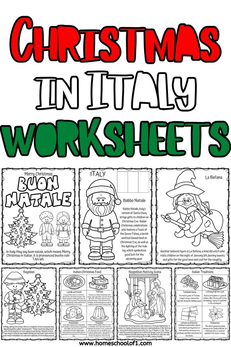 Free Christmas In Italy Worksheets | Christmas in Italy Worksheets
