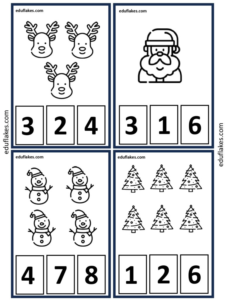 Free Christmas Math Worksheets For Kindergarten - Eduflakes | Christmas Kindergarten Worksheets