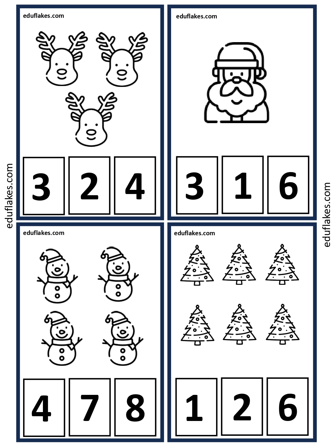 Free Christmas Math Worksheets For Kindergarten - Eduflakes | Christmas Themed Math Worksheets For Kindergarten