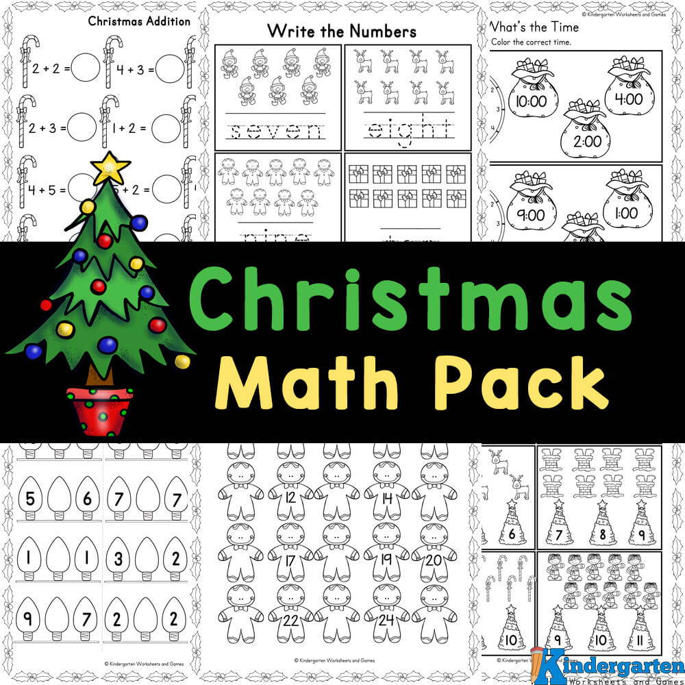 Free Christmas Math Worksheets For Kindergarten - Worksheets Library | Addition and Subtraction Christmas Worksheets
