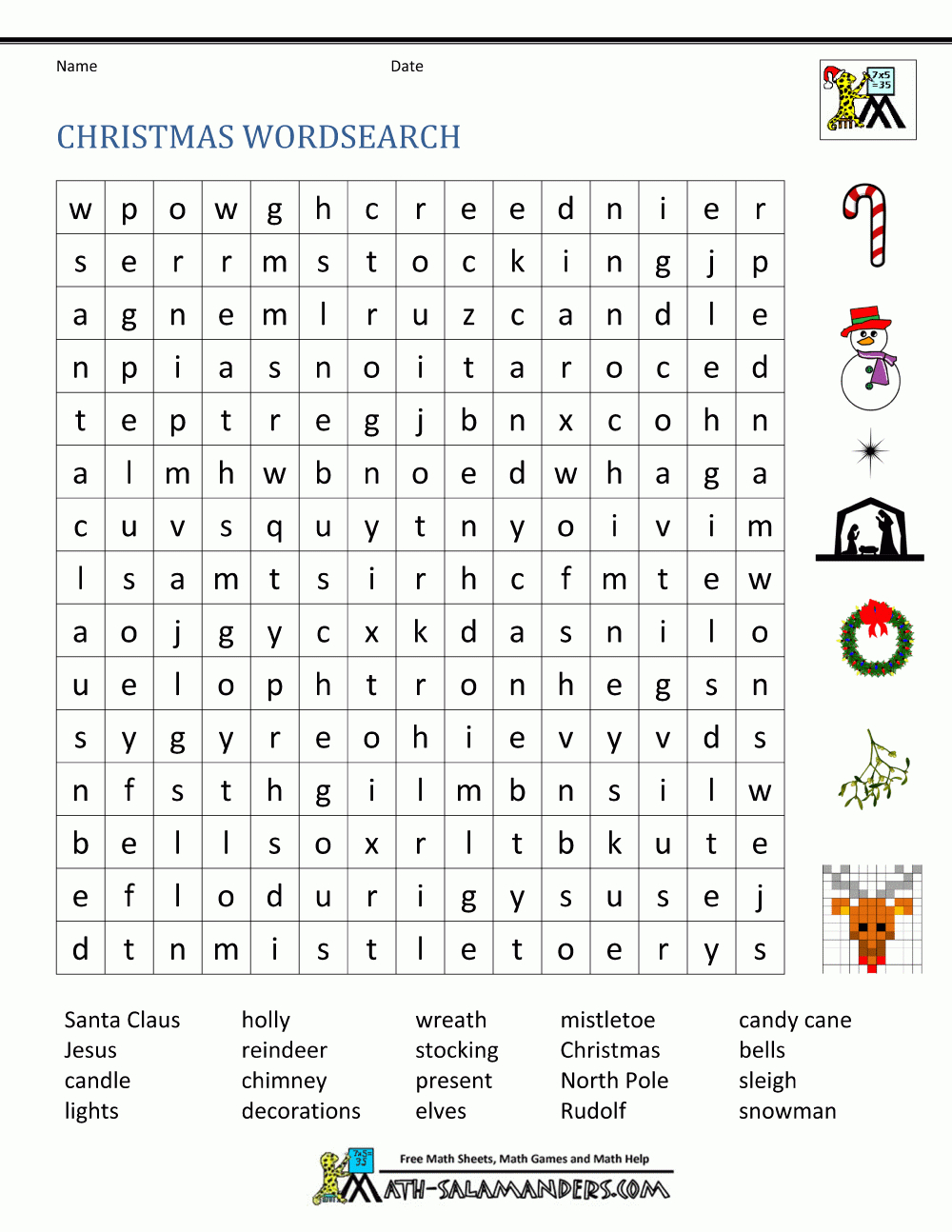 Free Christmas Worksheets For Kids - Worksheets Library | Fun Christmas Worksheets For 6th Grade