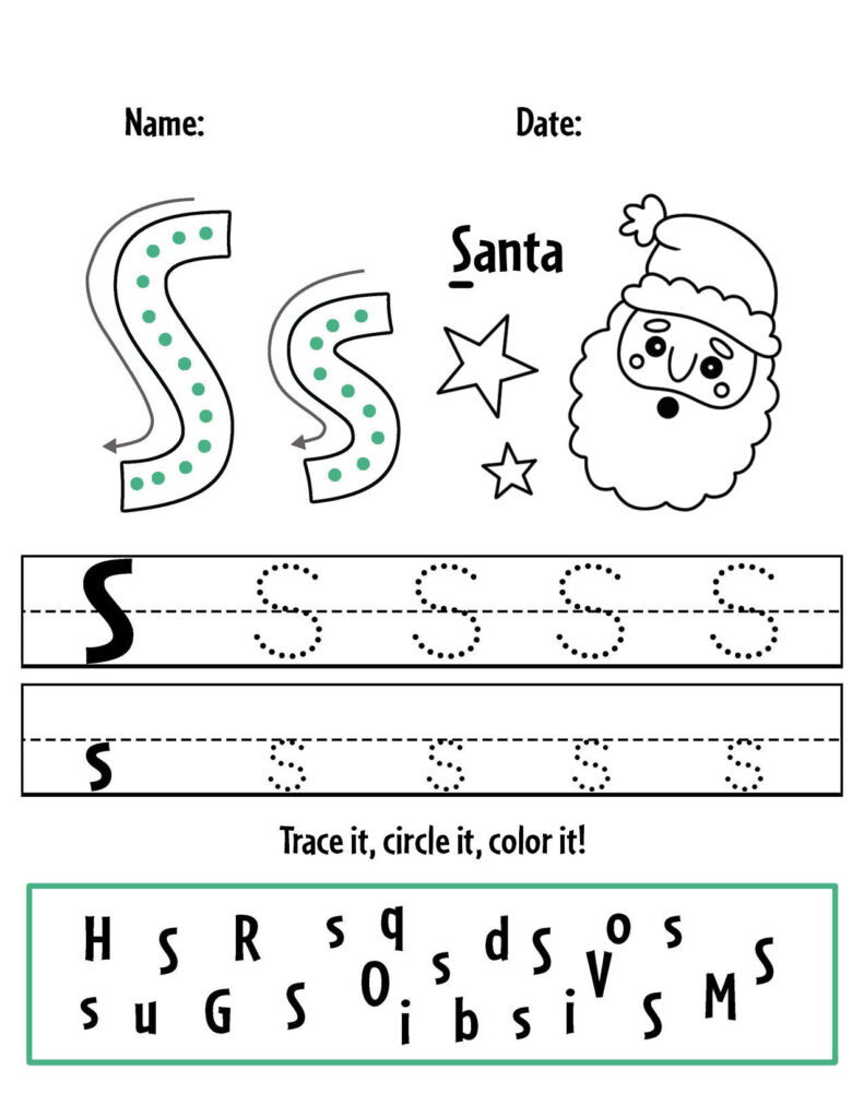 Free Christmas Worksheets For Preschool! ⋆ The Hollydog Blog | Christmas Letter Worksheets For Preschool