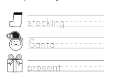 Free Preschool Christmas Writing Worksheet | Christmas Handwriting Practice Worksheets