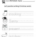 Free Preschool Christmas Writing Worksheet | Free Christmas Writing Prompts Worksheets