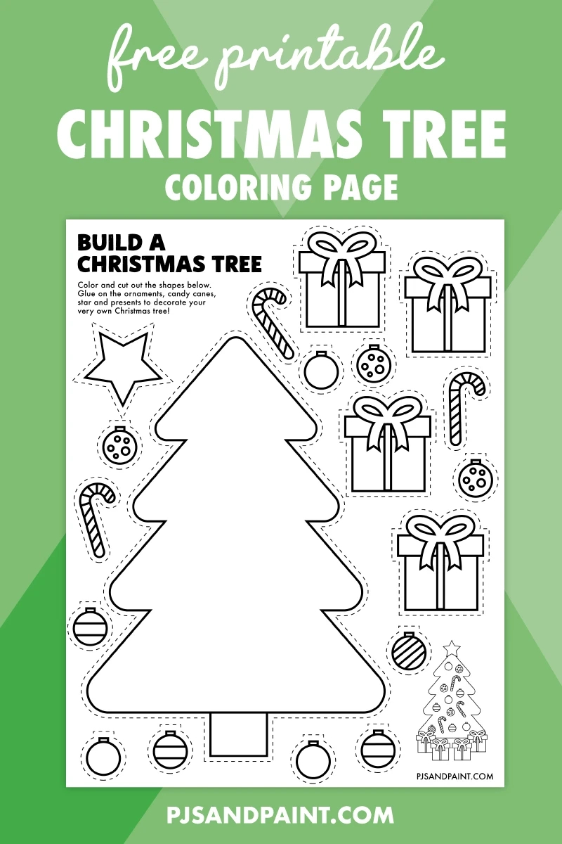 Free Printable Build A Christmas Tree Craft - Pjs And Paint | Build A Christmas Tree Worksheets